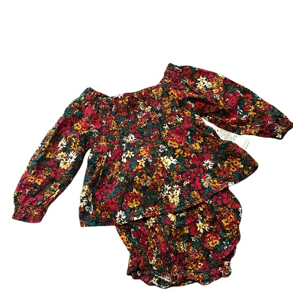 Old Navy, smocked, floral, colorful dress with diaper cover, 3-6 months, NWTS - Picture 1 of 7